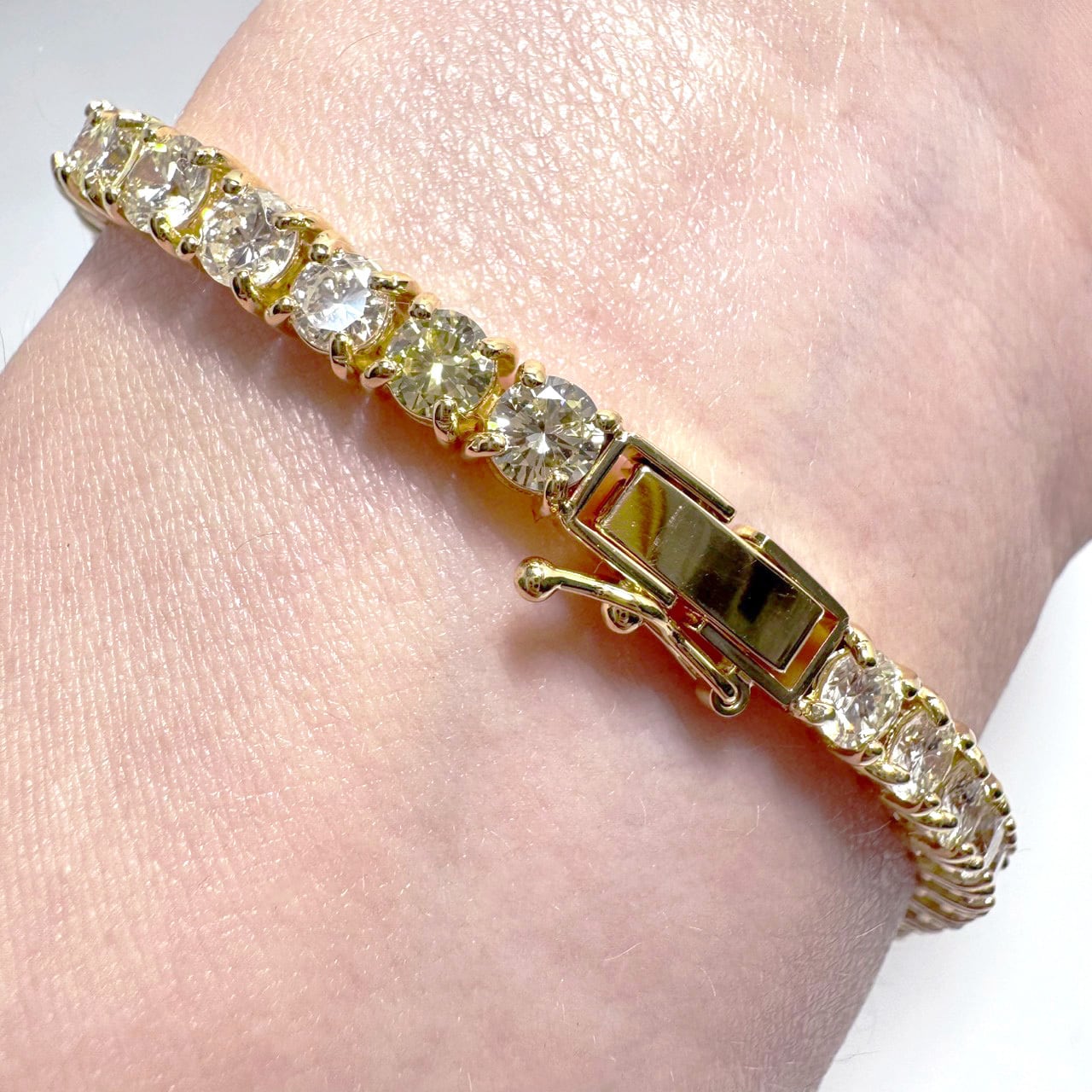 K18YG 9.08ct 天然ダイヤモンド テニスブレスレット | カオキ | 日本