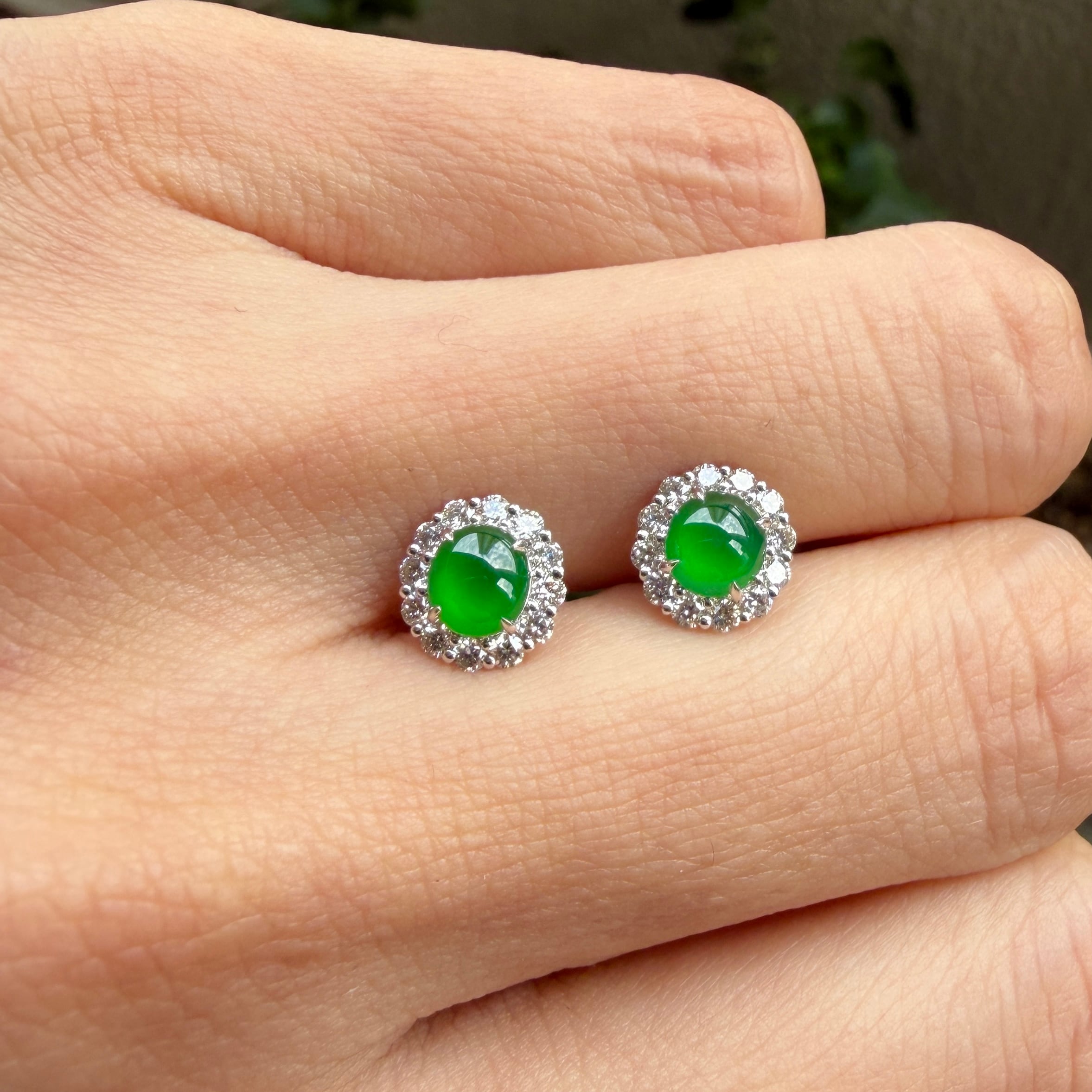 Jade earrings 翡翠ピアス RC0256 | Victorian Box