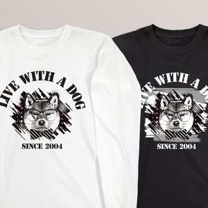 送料無料 柴犬のビンテージ風 定番ロンT・長袖Tシャツ 110-3XL 大きいサイズ・小さいサイズ