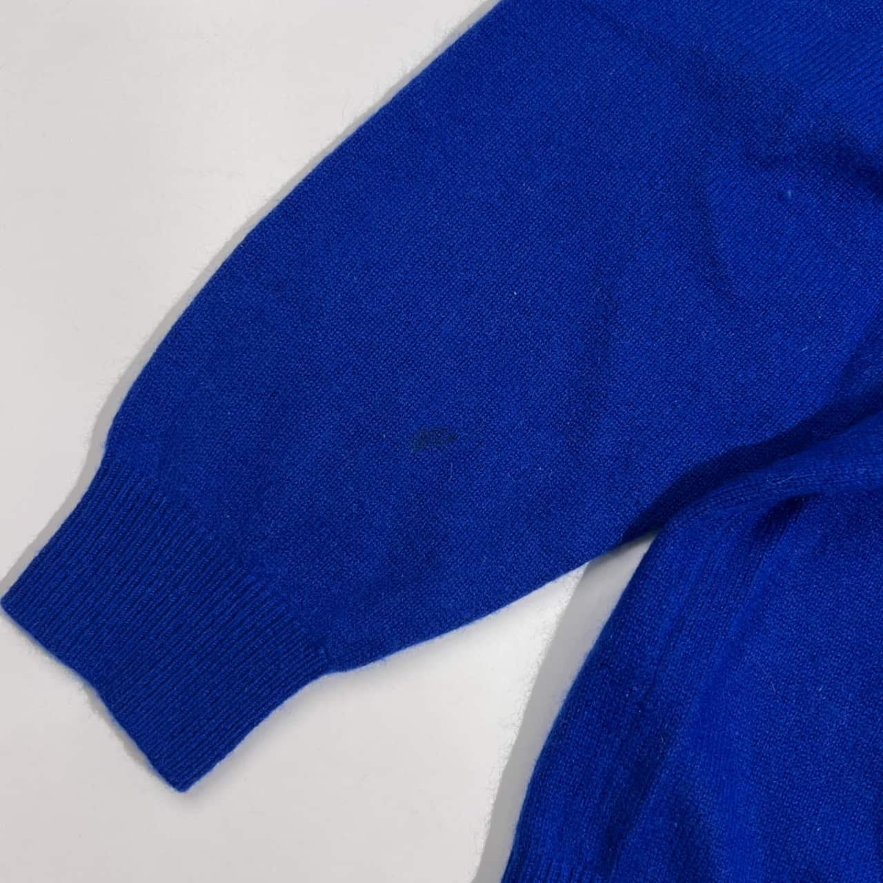 カシミヤ100% MADAME PARIS マダムパリス 豪華ボタン ニット カーディガン L/ブルー系 レディース