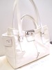 美品2015★JIMMY CHOO ジミーチュウ ダブルストラップ ハンドショルダー2way レザー バッグ白★ 春夏にピッタリの爽やかなホワイトレザー♪