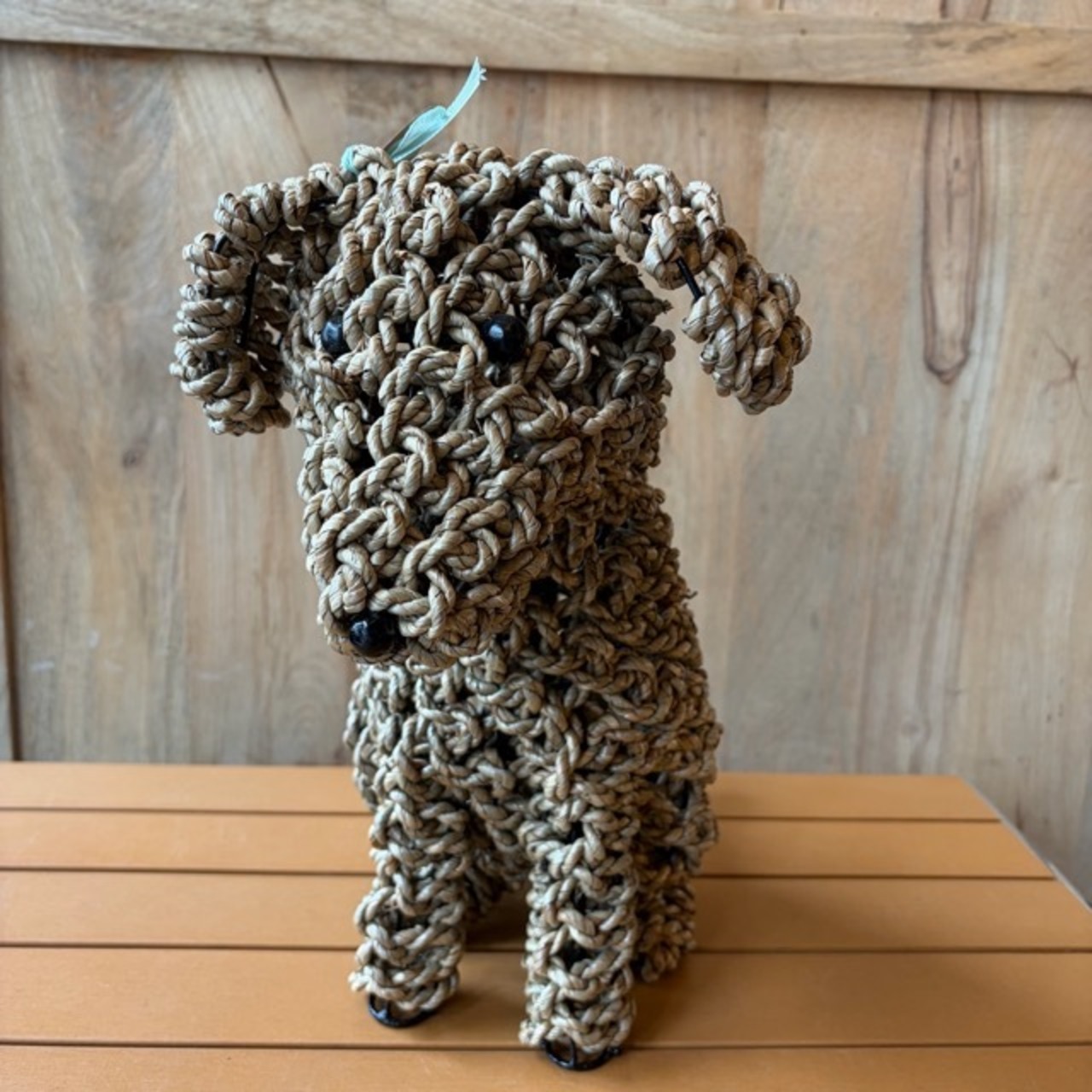 Sea Grass Sitting Dog L　シーグラスドッグお座り L　シーグラス　ドッグ　犬　オブジェ　水草　ドッグモチーフ　アニマルモチーフ