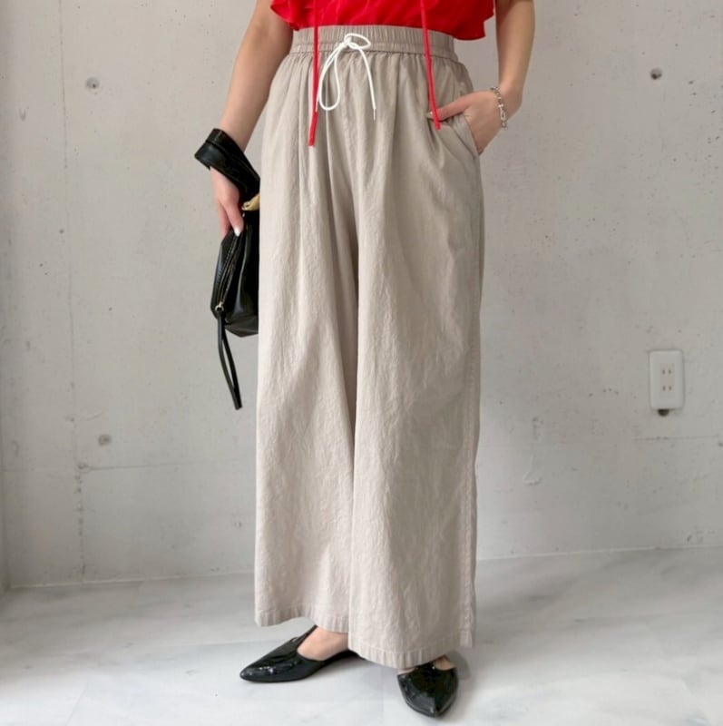 カフネ　Cafune Liren リレン別注 size 34 cafune カフネ リネン混 ストレッチ ワイドイージーパンツ 625606