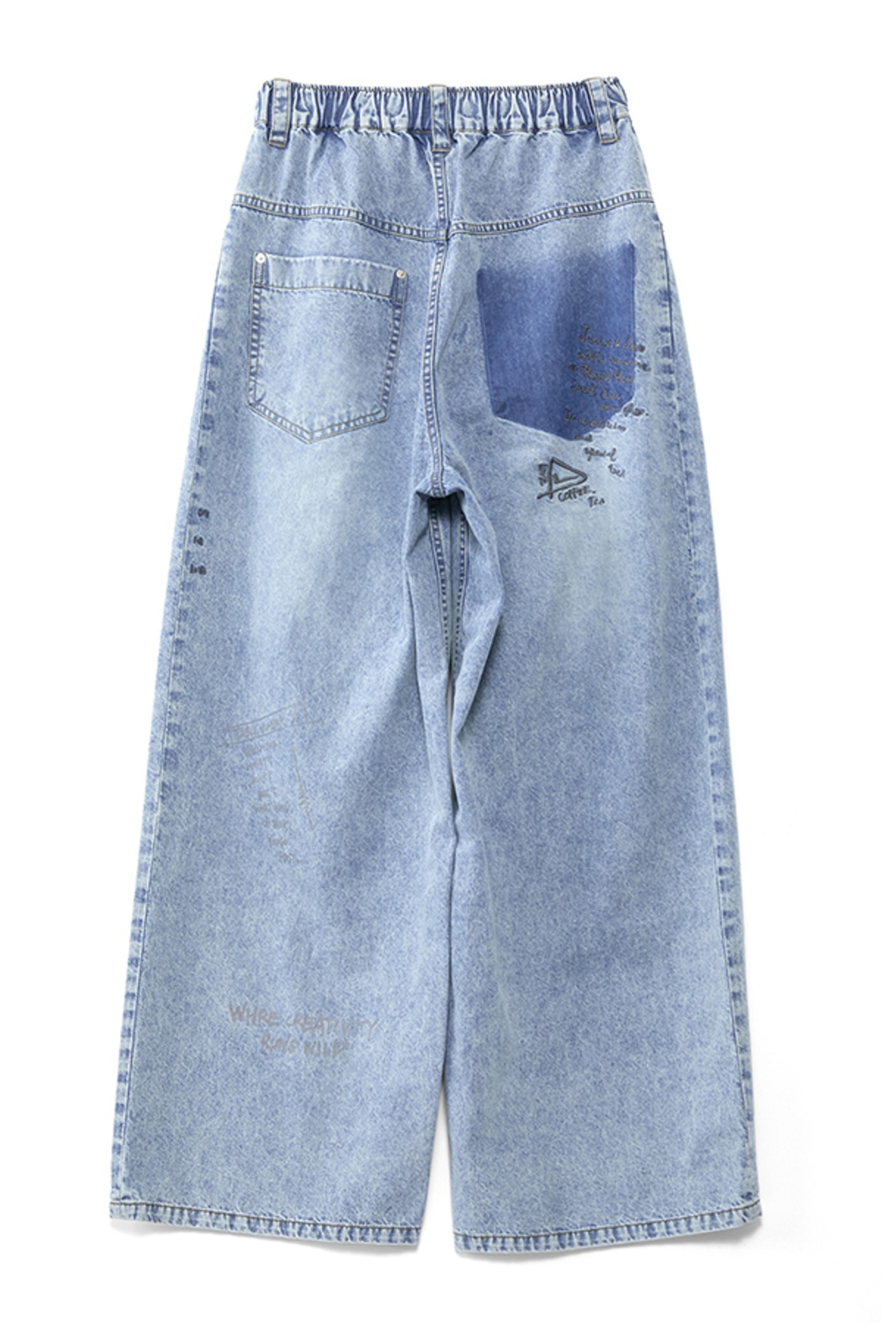 アウラアイラ AULA AILA GRAFFITI DENIM PANTS
