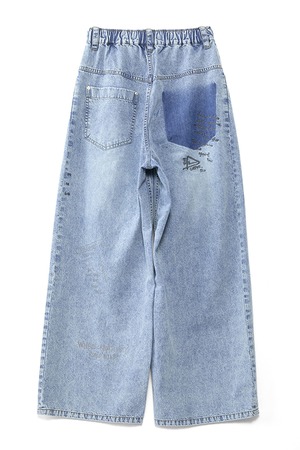 アウラアイラ AULA AILA GRAFFITI DENIM PANTS