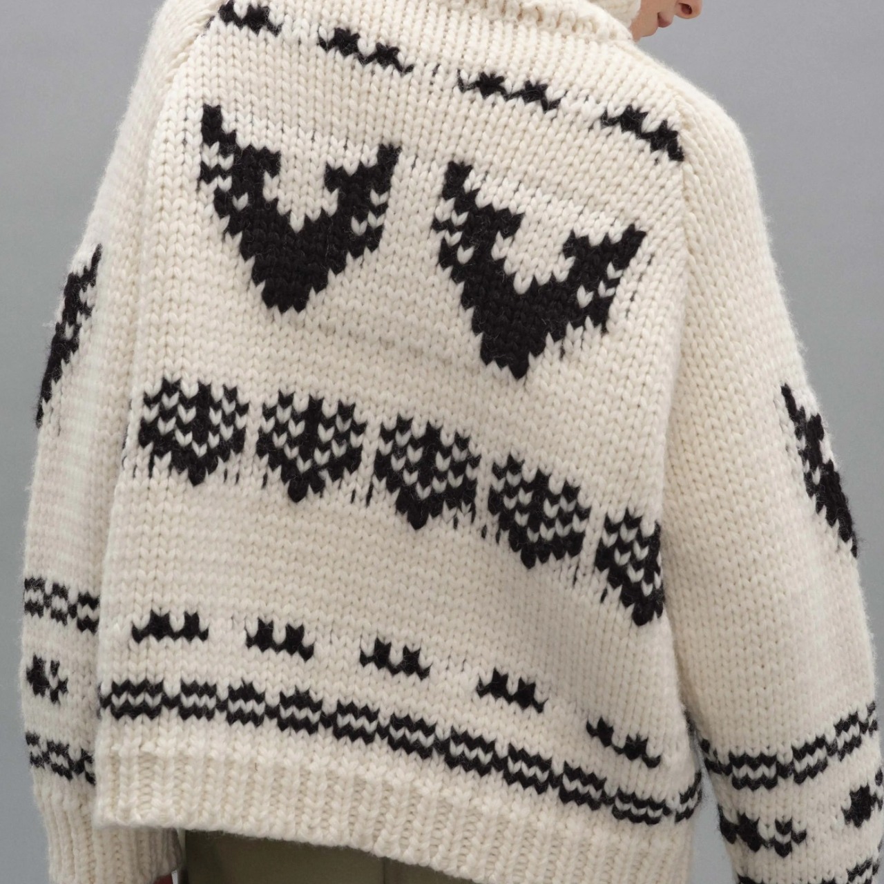 ノルディック柄ハイネックカラーニットカーディガン   F0008 - 6
