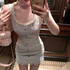 Diamond Chain Waist Strap Dress