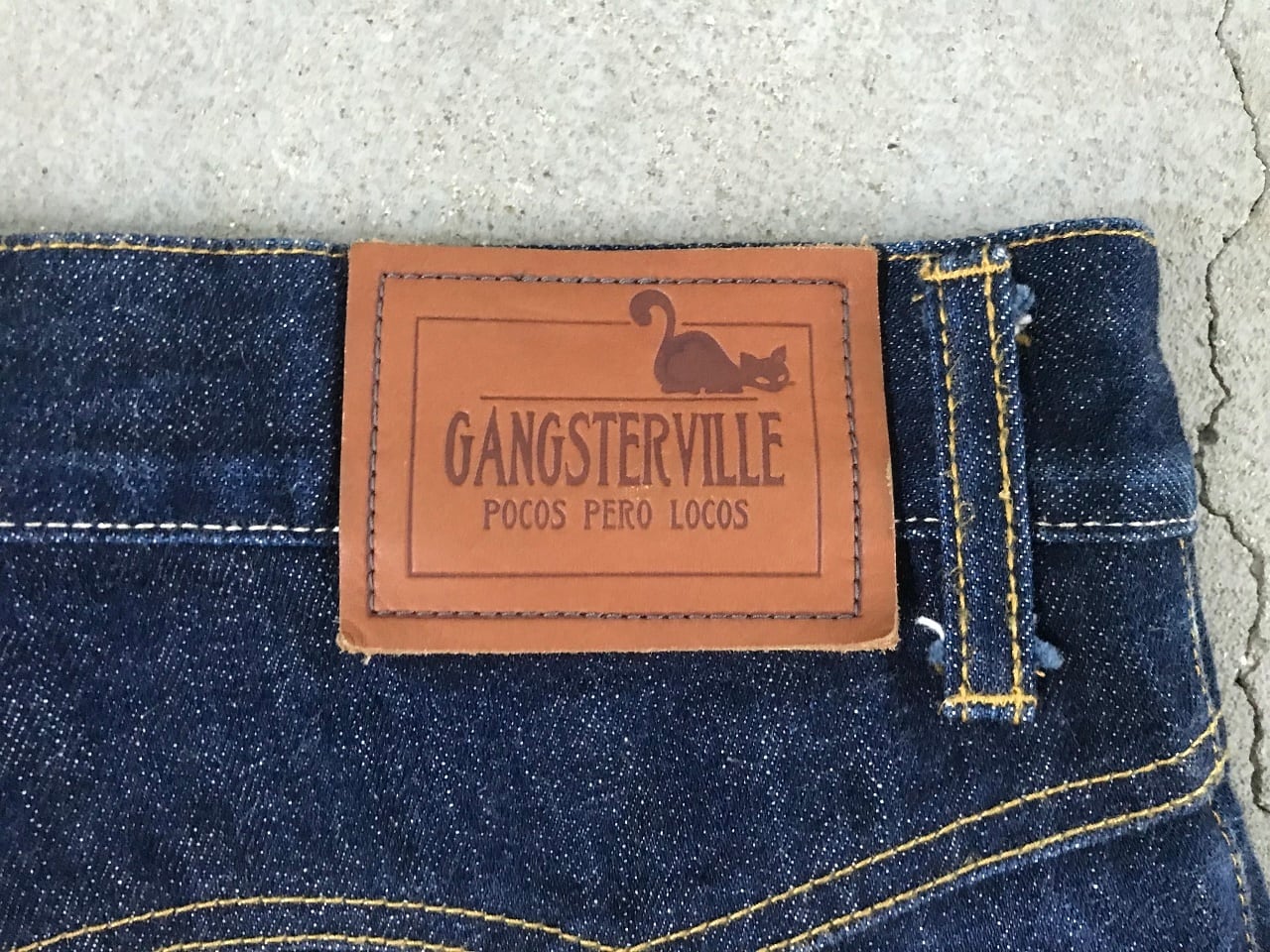 GANGSTERVILLE IRON CROSS インディゴ×ピンク　36インチ GANGSTERVILLE by GLAD HAND Thug Denim ”IRON CROSS” MADE IN JAPAN