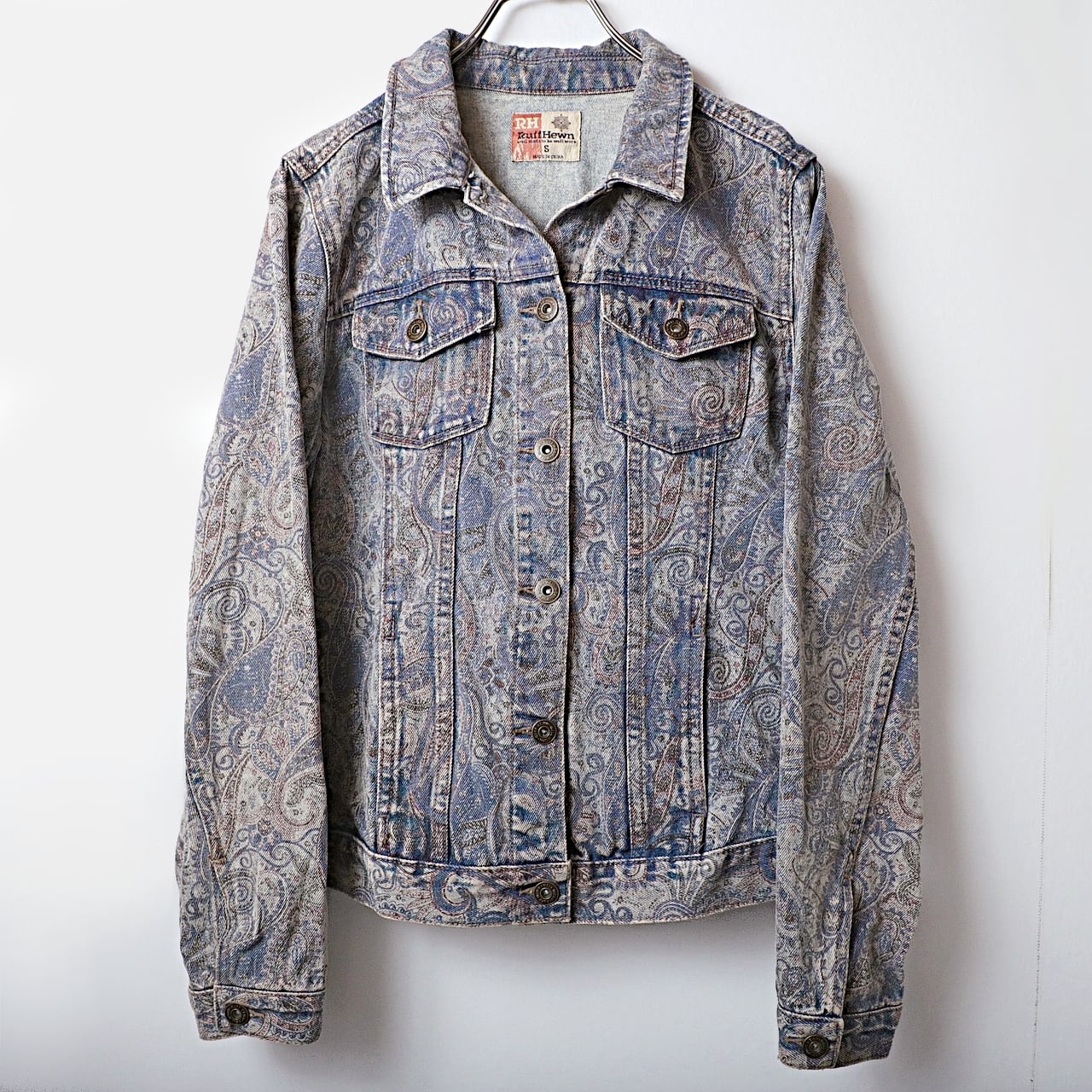 RUFFHEWN ペイズリー柄 デニム トラッカー ジャケット 古着 used RUFFHEWN ペイズリー柄 デニム トラッカー ジャケット 古着 used