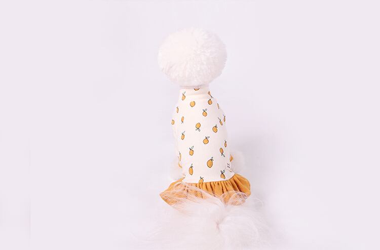 Lemon Onepiece S ~ XL 2color  /  犬服 秋冬 新作 可愛い 犬の服 ドレス お揃い ドッグウェア 小型犬 中型犬 猫