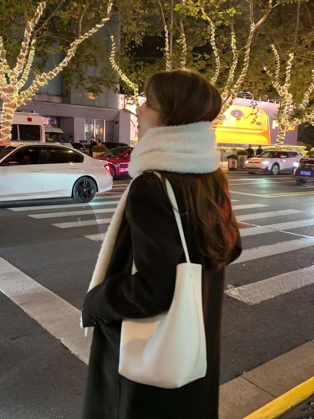 (予約) ounce / Fluffy alpaca wool boucle muffler 2color