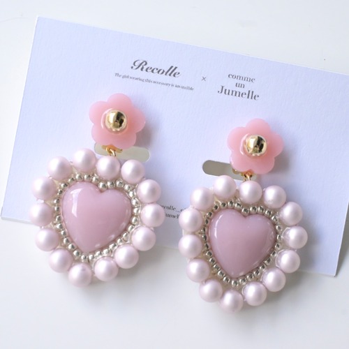 【Recolle × Jumelle】candy daisy heart ＊ light pink