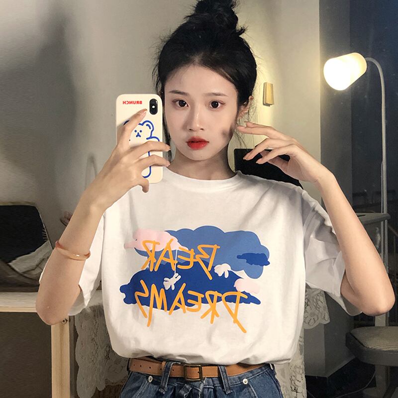 ホワイトTシャツ シャツ サマールーズ薄手 夏物 試着室97466408180