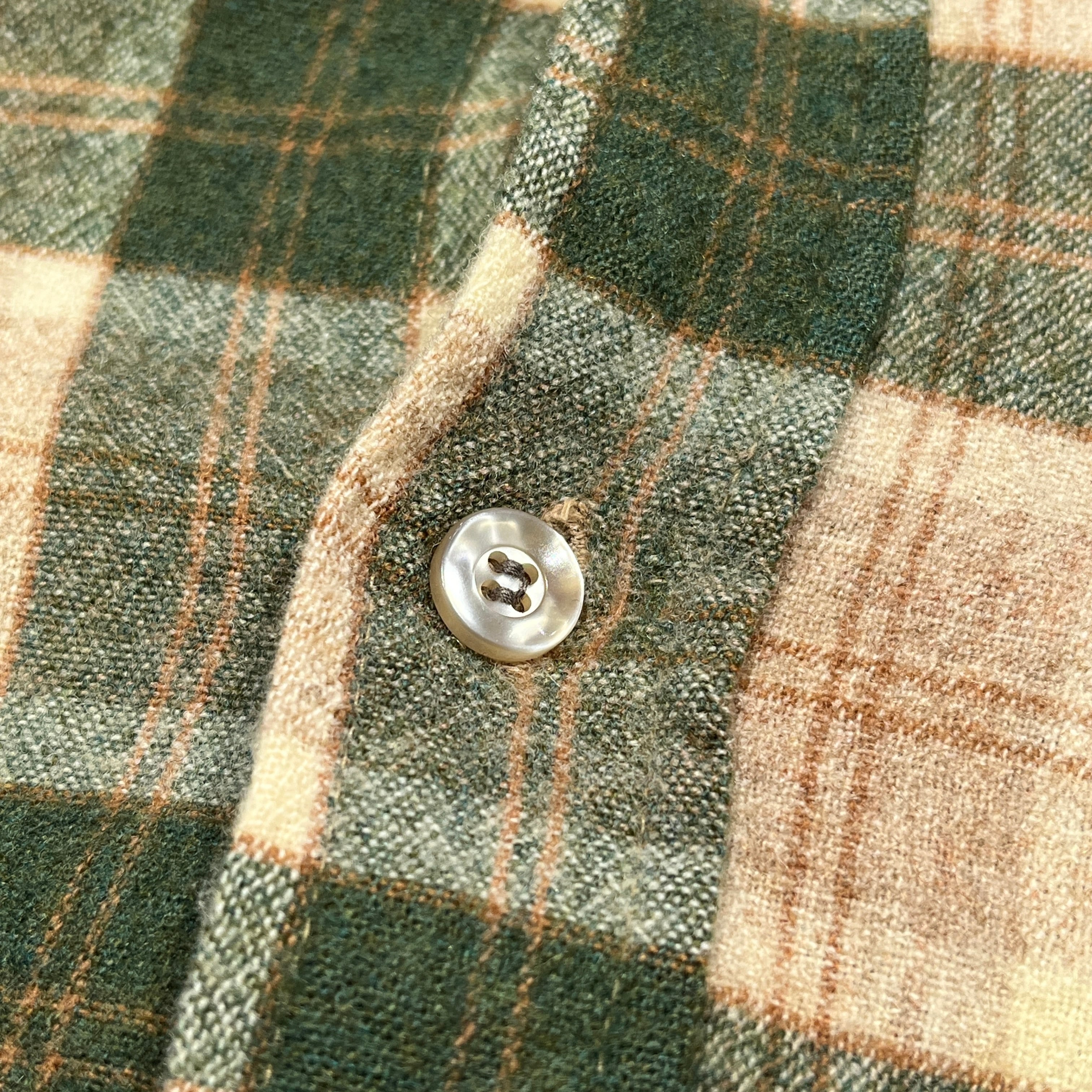 pendleton 70s ウールボードシャツ オープンカラー グリーン系 ☆70s