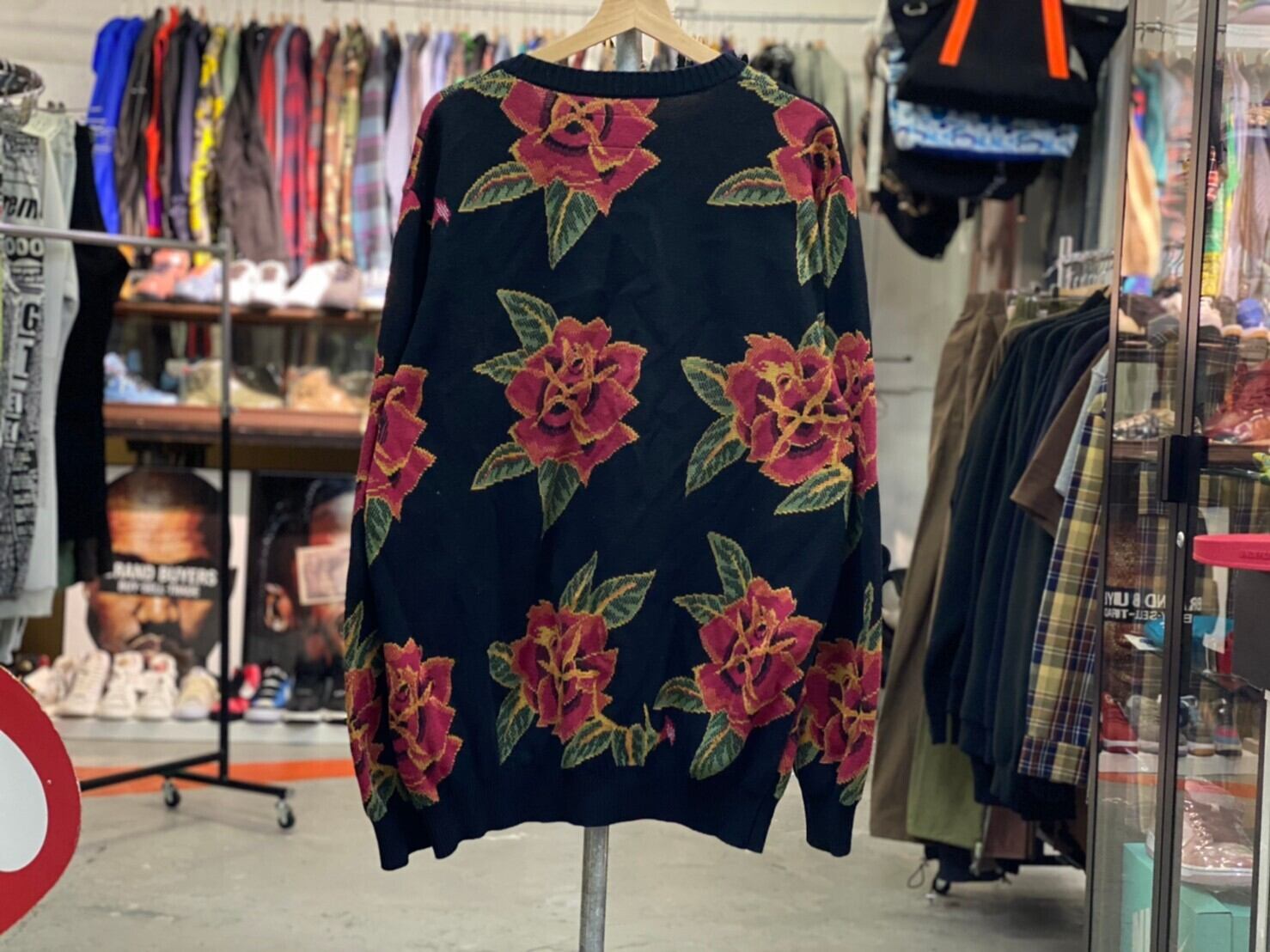 WACKO MARIA FLOWER JACQUARD SWEATER BLACK XL 80KE5636 | BRAND 