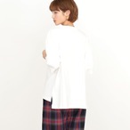 【春夏】ブラシ刺繍オーバーサイズクルーネックTシャツ