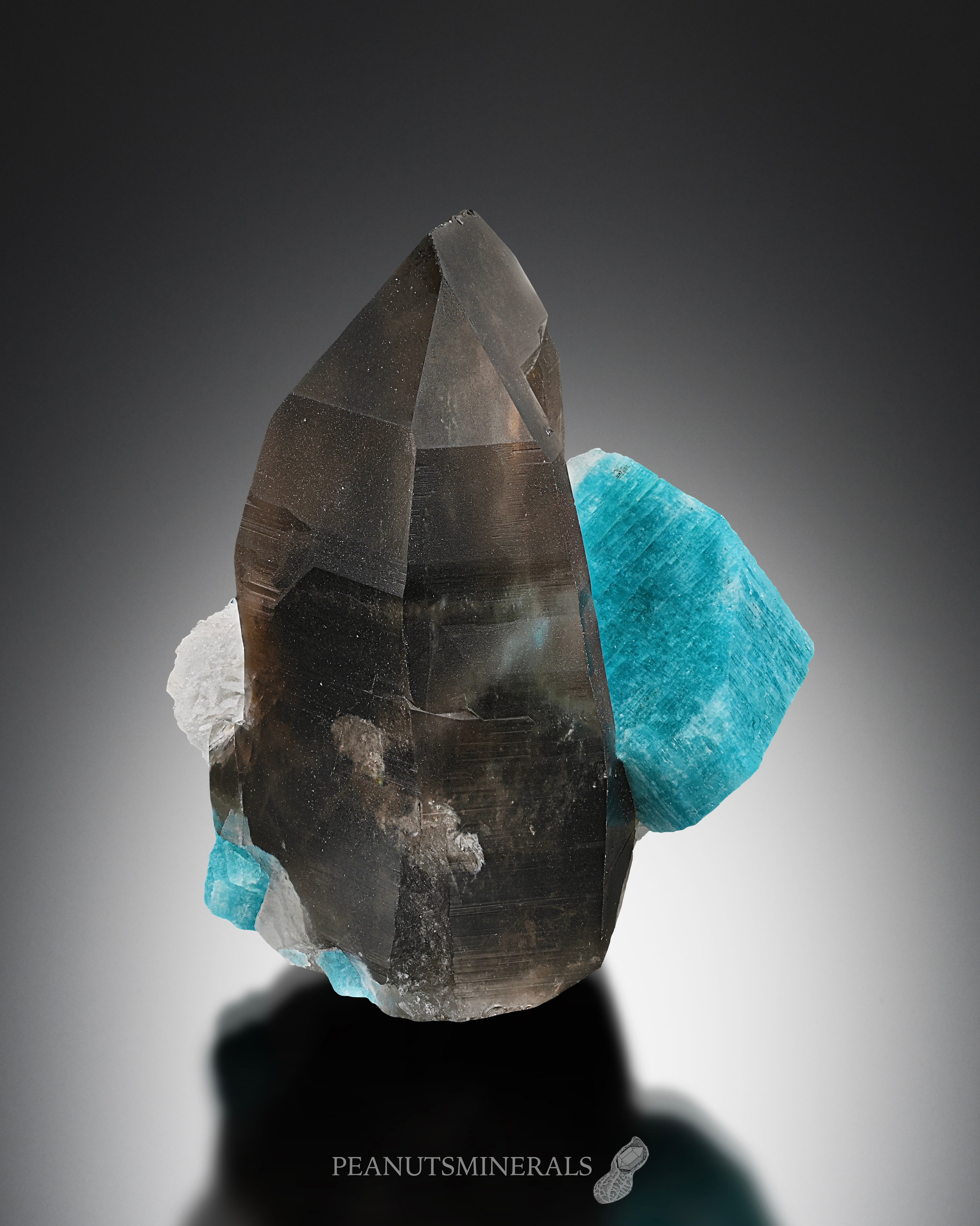 スモーキークォーツ アマゾナイト アルバイト【Smoky Quartz with Amazonite  Albite】アメリカ産  PEANUTS MINERALS