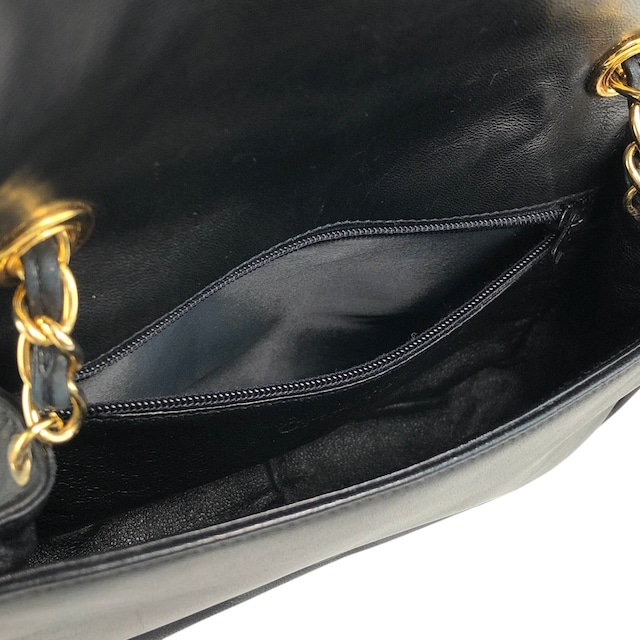 CHANEL シャネル ショルダーバッグ ブラック ココマーク ラムレザー チェーン vintage ヴィンテージ オールド p4crvh