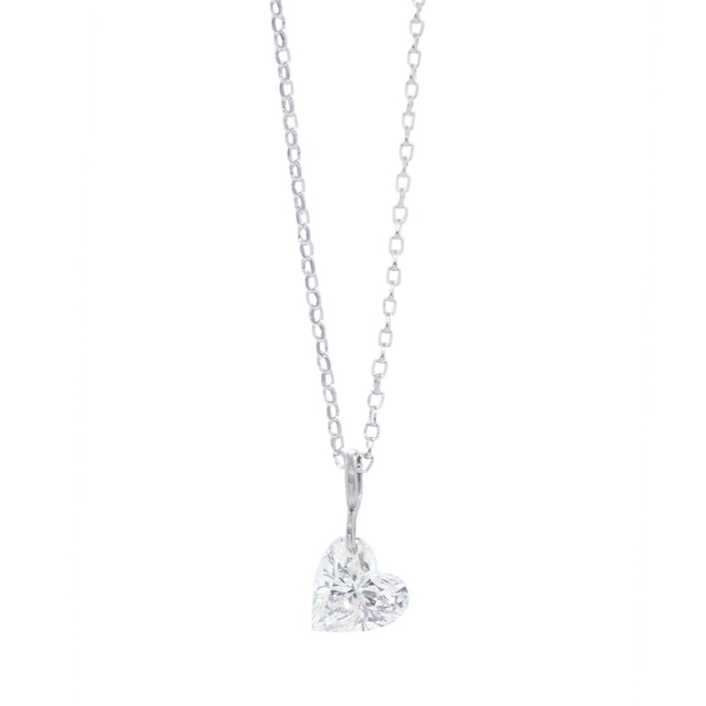 【select jewelry】K18WG heart shaped diamond necklace