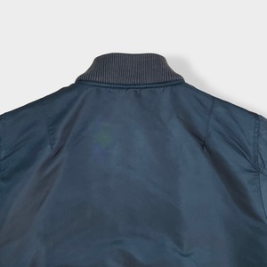 【ALPHA INDUSTRIES】 フライトジャケット MA-1 ジャンパー ブルゾン 中綿 ワッペン ロゴ L  アルファ 古着