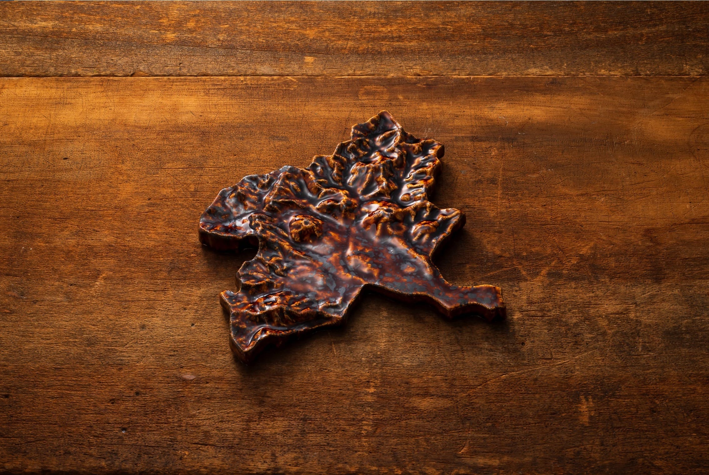 耐熱版ぐんまのお皿(大)高低差 茶(アメ) | toool / つーーーる