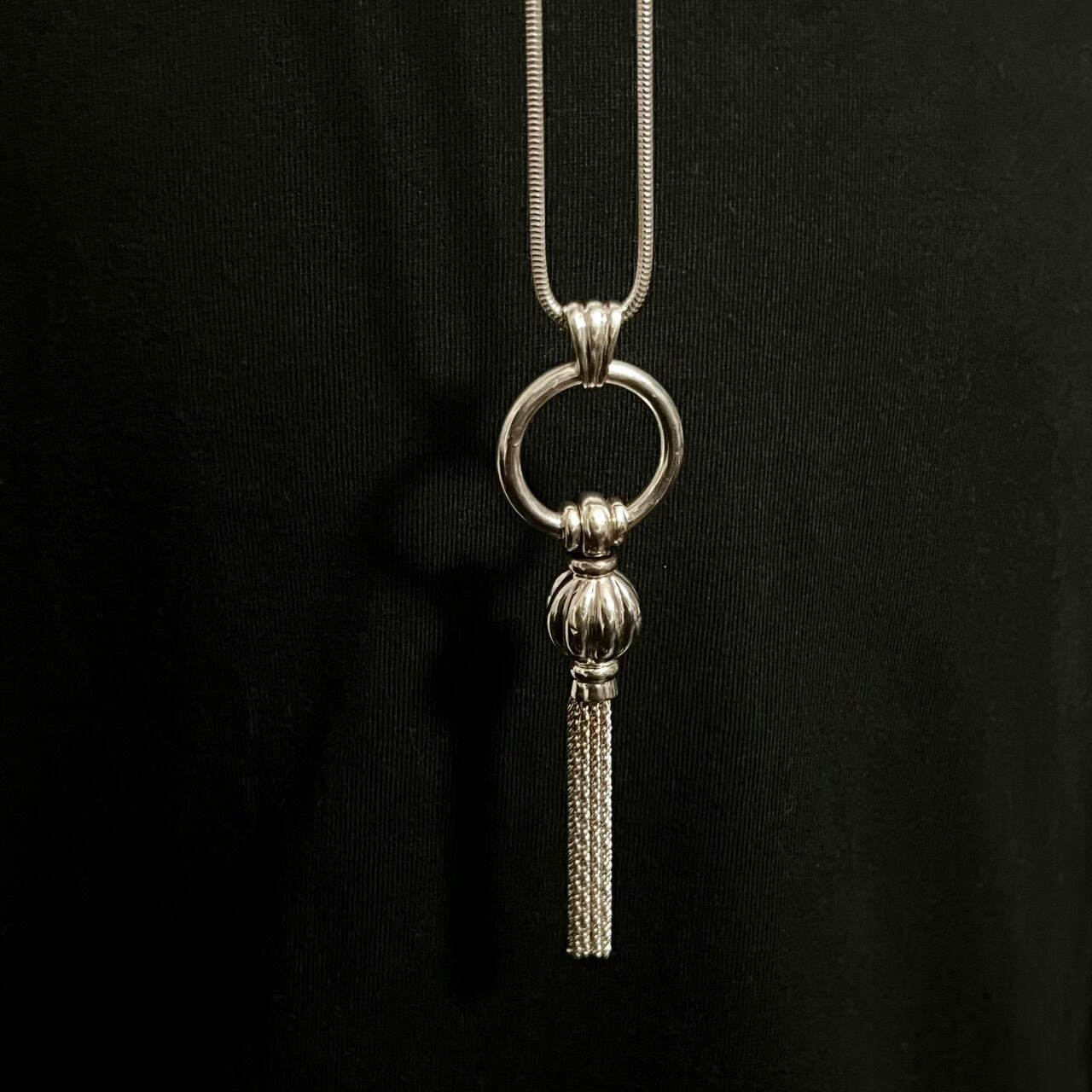 VINTAGE TIFFANY & CO. Tassel Pendant Necklace Snake Chain Sterling