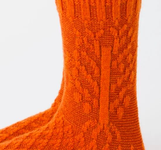 FrenchBull フレンチブル アップルツリーソックス アンゴラ混の凹凸感の有る柄が素敵です【送料一律150円~】