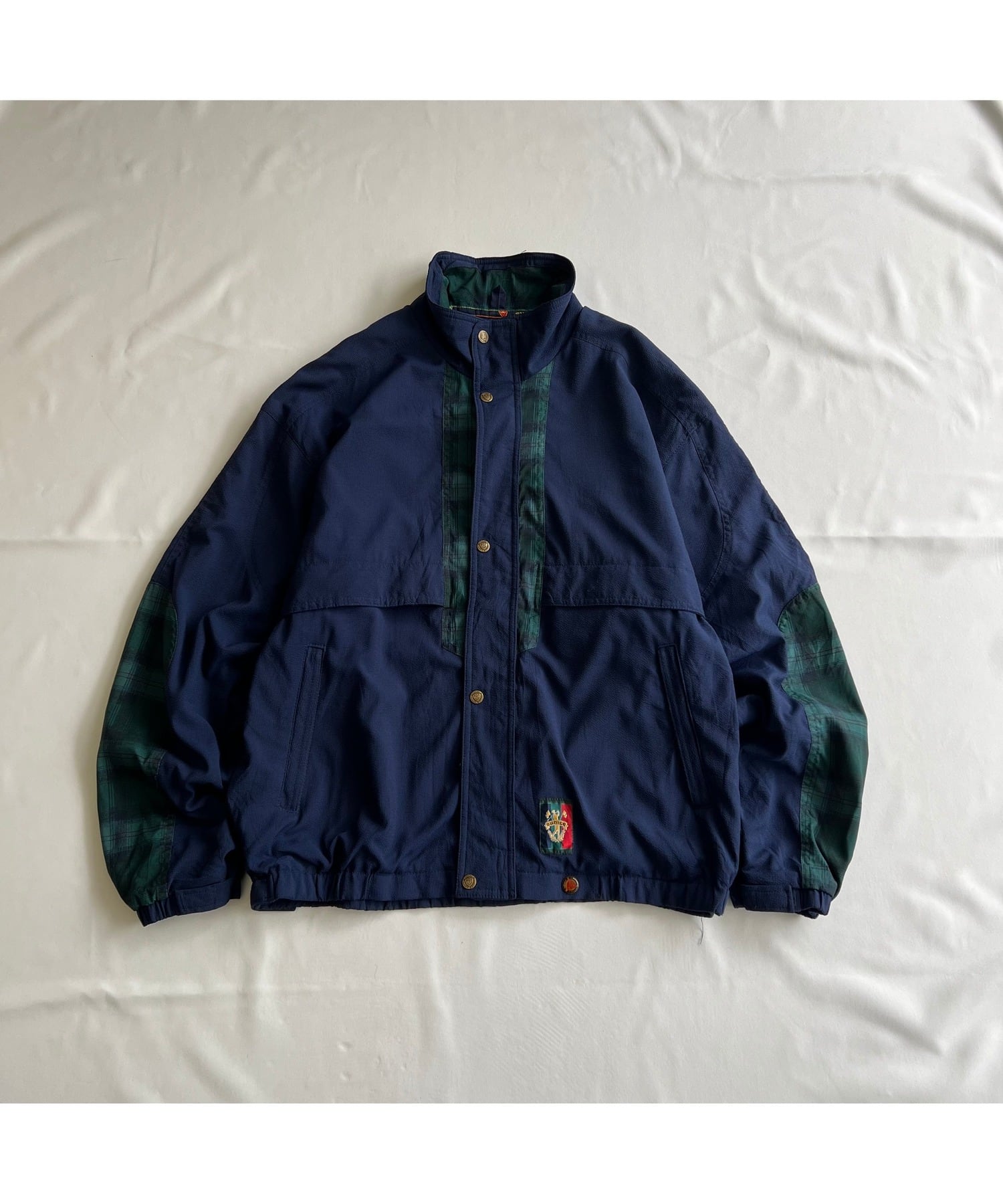 90's ゴアテックスジャケット メンズL ネイビー×グリーン GORE-TEX