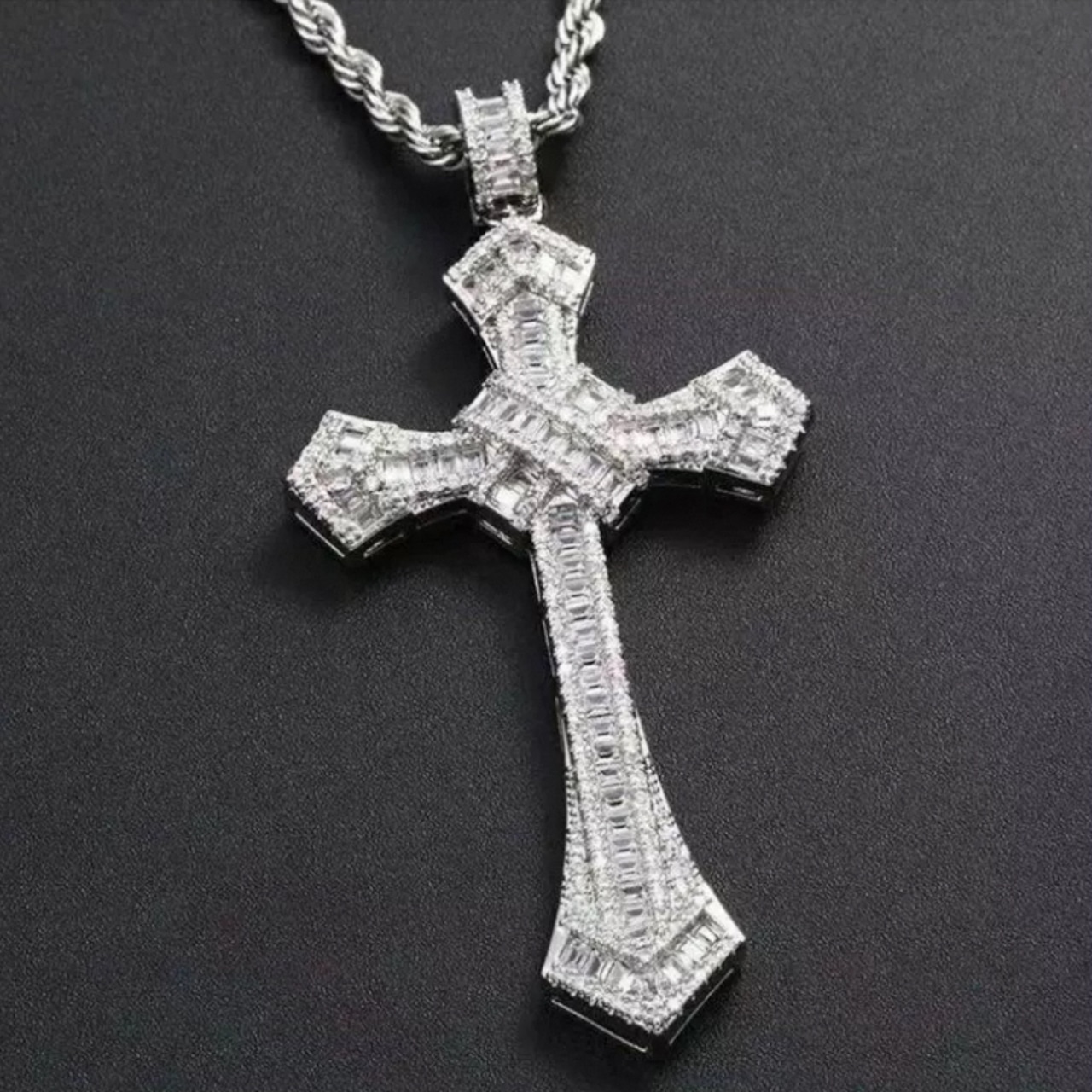 【grt26】Moissanite Cross Pendant