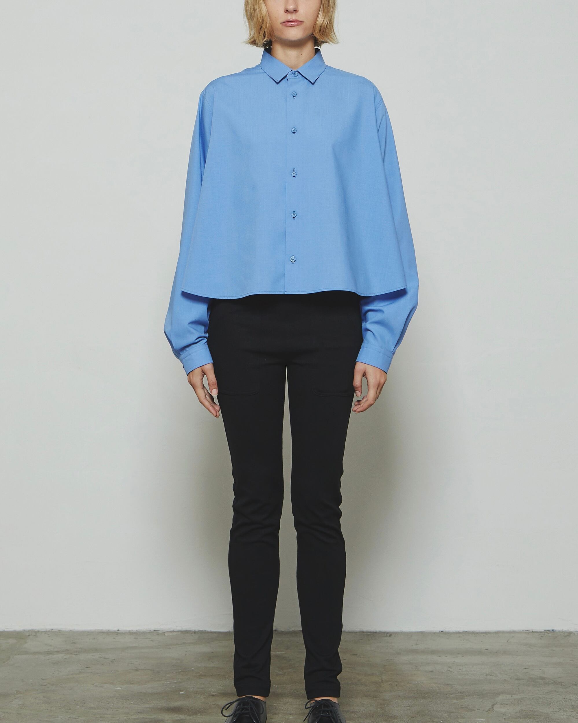 【レア美品】THE RERACS ウールポリエステルサイドスリットロングシャツ THE RERACS / REGULAR COLLAR A-LINE SHIRT | LA VILLA ROUGE