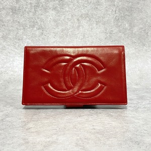 CHANEL シャネル ラムスキン 長財布 レッド 6894-202205