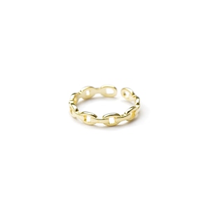 S925 FLAT CHAIN RING GOLD