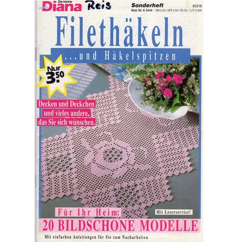 フィレ編み　編み図　Diana　ドイツ編み物冊子　No.K3444