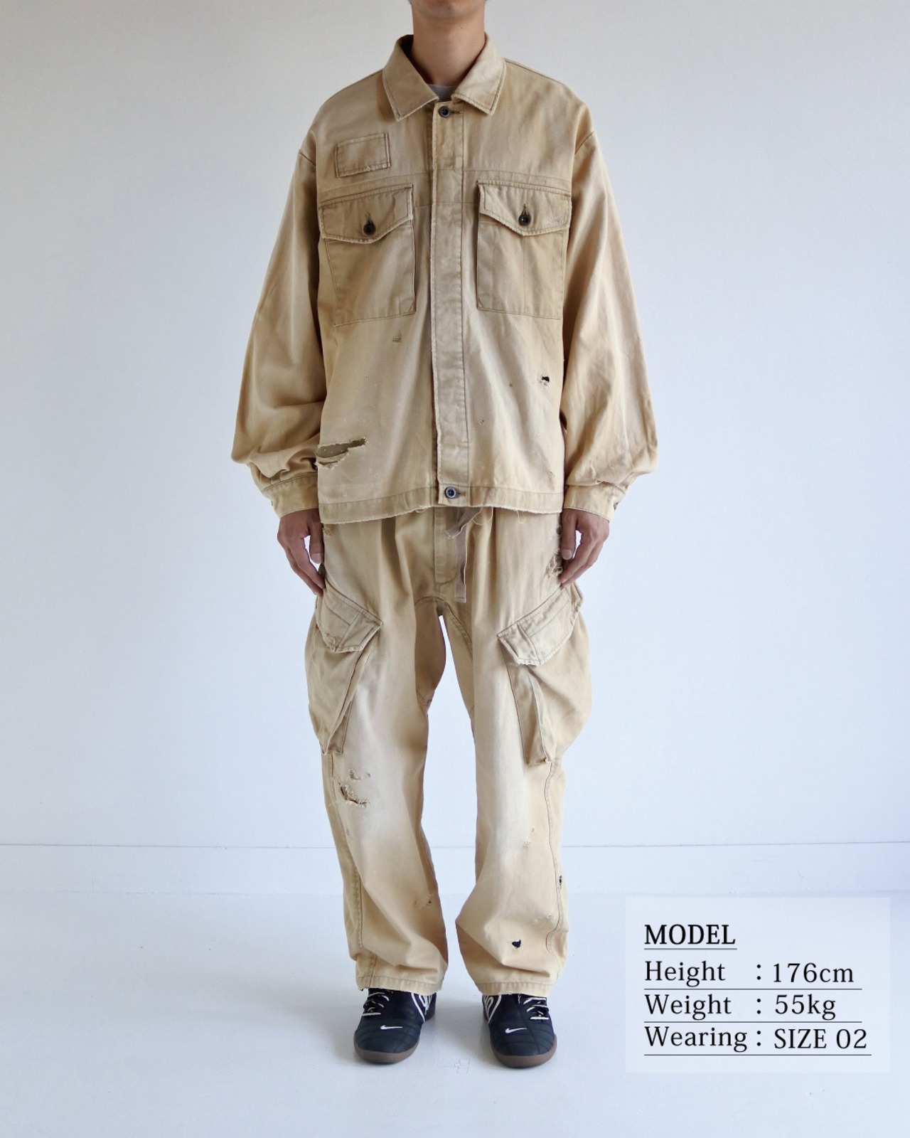 ANACHRONORM / REMAKED HERRINGBONE MILITARY SHIRTS JACKET