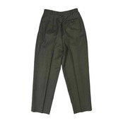 90s BURBERRYS バーバリー ツータック スラックスパンツ 7AR /レディース/ビンテージ/ダークグリーン系