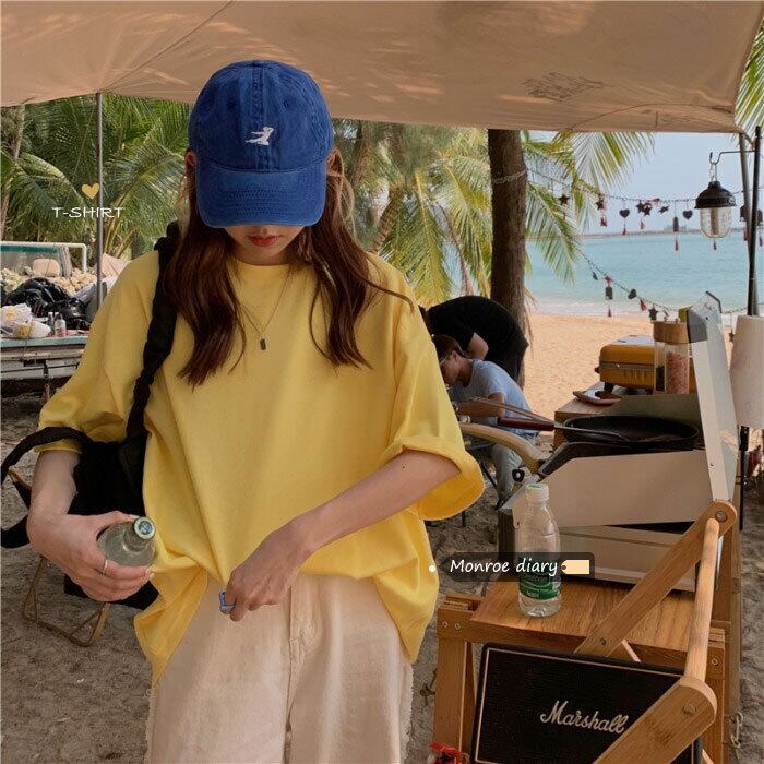 カラーサマールーズTシャツ トップス コットン 夏物 モンロー17474732511