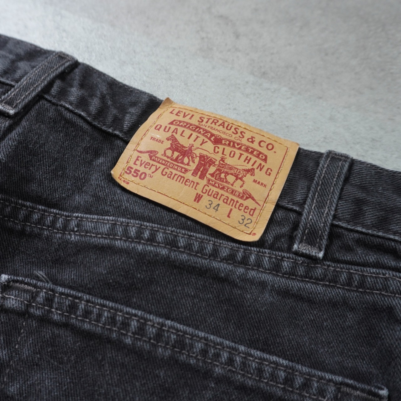 Levi's 550 black denim "made in USA" W32L30相当 古着 - 12