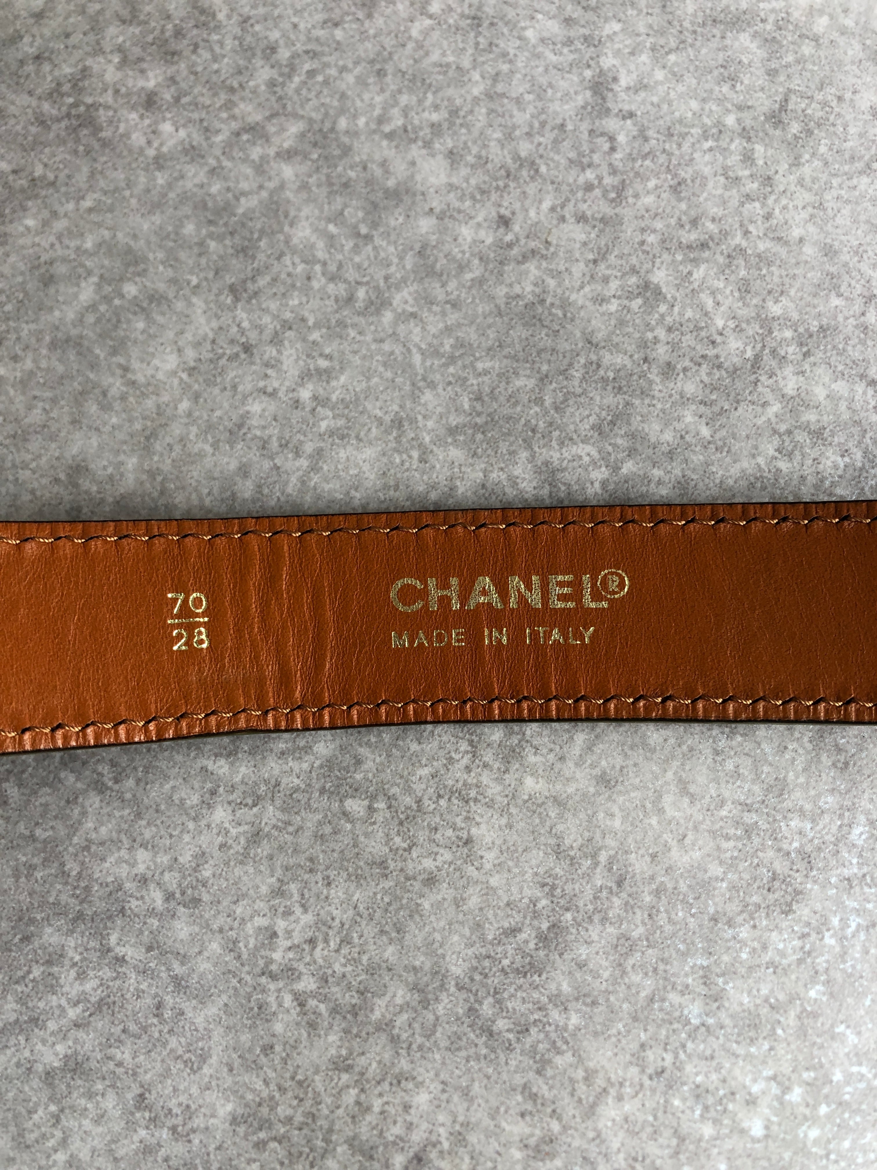 CHANEL シャネル ベルト ブラウン ロゴ レザー vintage ヴィンテージ