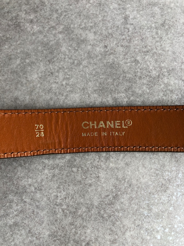 CHANEL シャネル ベルト ブラウン ロゴ レザー vintage ヴィンテージ ryybkc