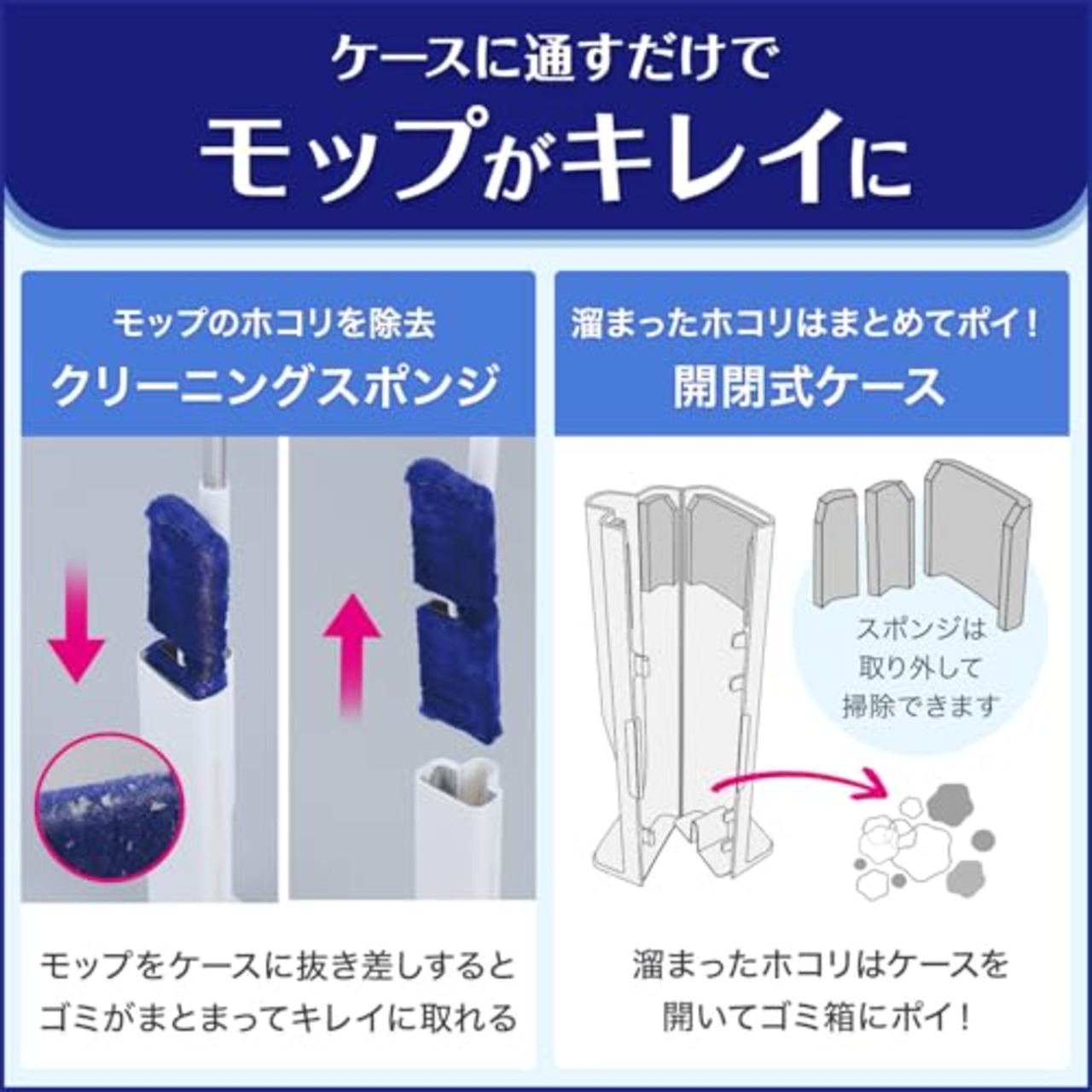 レック 激落ちくん 高密度ブラシ トレループ ( フローリング用 ) くり返し使える ホコリ取り / ケースに通すとモップがキレイに