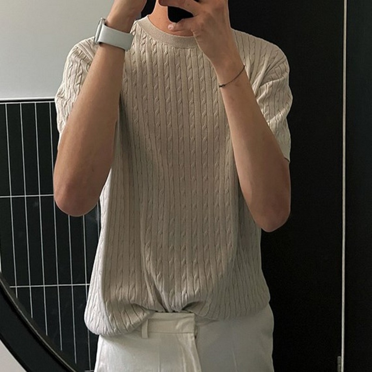 ニットジャガードTシャツ　MT0080222