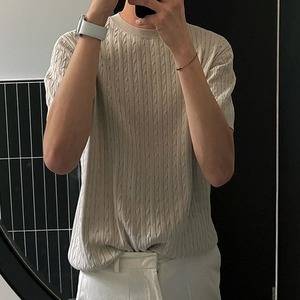 ニットジャガードTシャツ　MT0080222