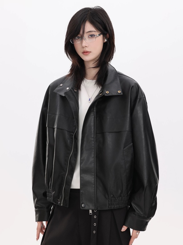 レザーライク オーバージャケット / Leather-Like Over Jacket