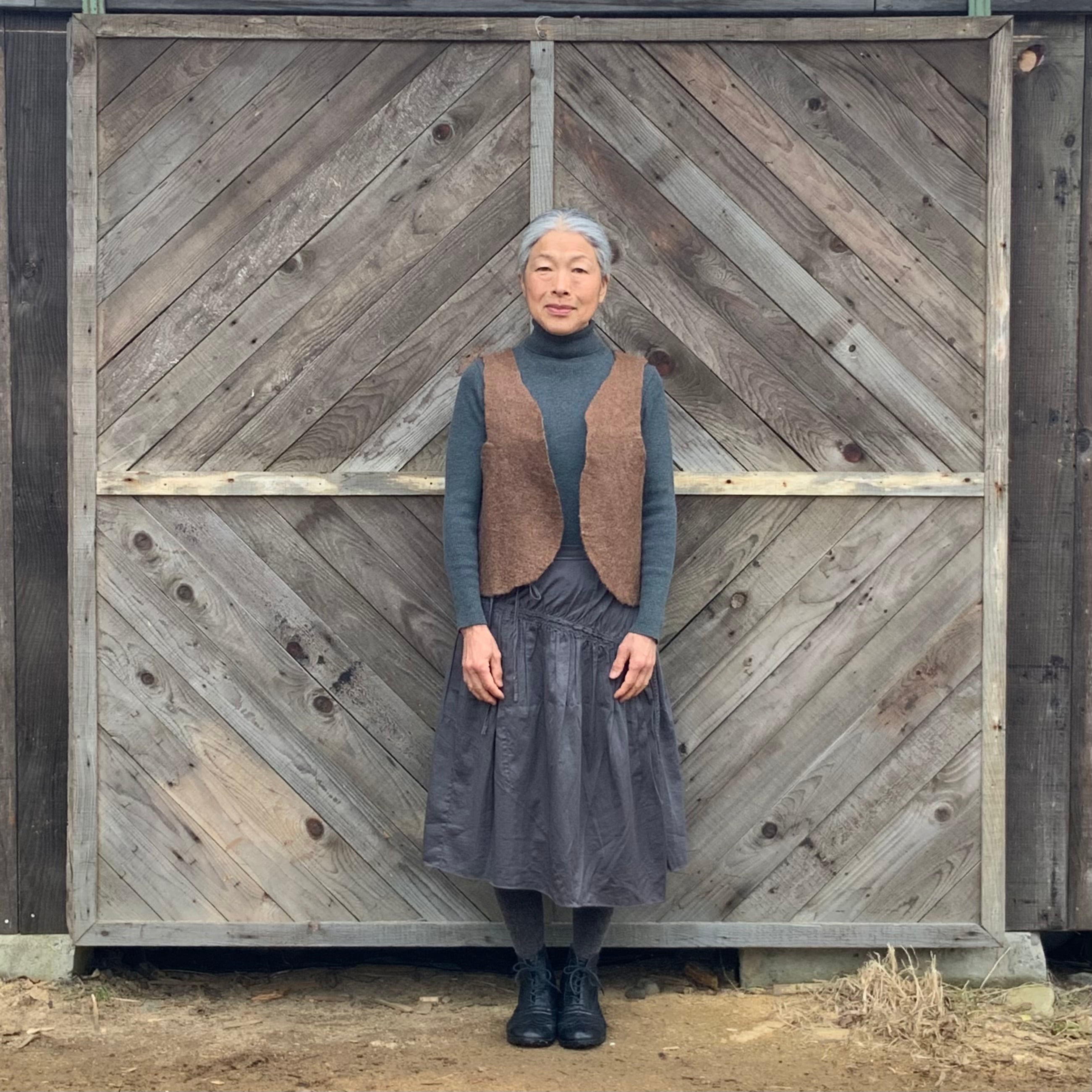 VEFO1-24004 前開きベスト サイズ1 茶色 | 粗清草堂