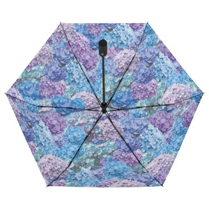 紫陽花柄 晴雨兼用 折りたたみ傘・日傘（外側プリント）