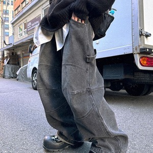 ダークグレーウォッシュワークデニム　1083