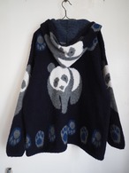 1990’s Ecuador Panda Wool Zip-Up Hoodie／ー