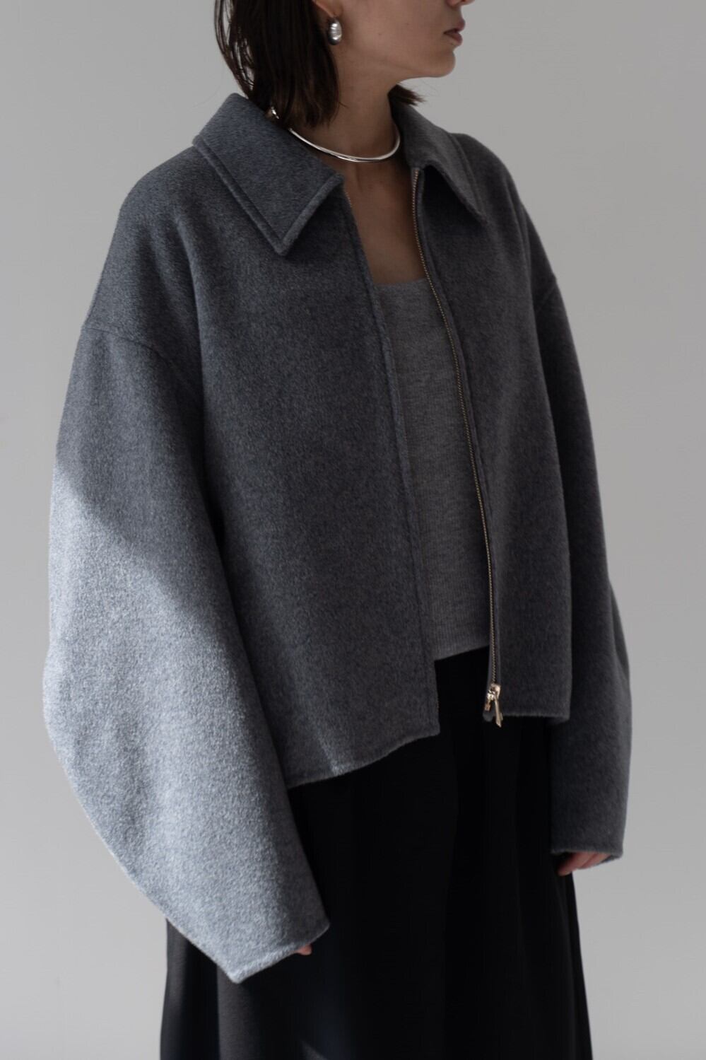 SUPER FINE MERINO WOOL TUBE TOP（GRAY） | remula