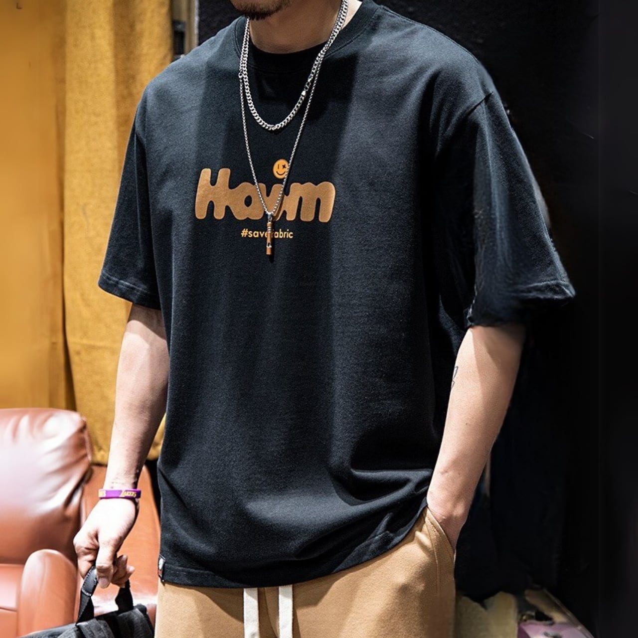 オーバーサイズ ショートスリーブ ロゴプリントTシャツ 00496