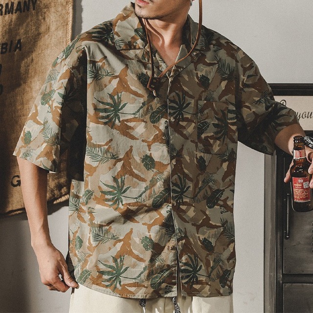 Open collar vintage aloha shirt